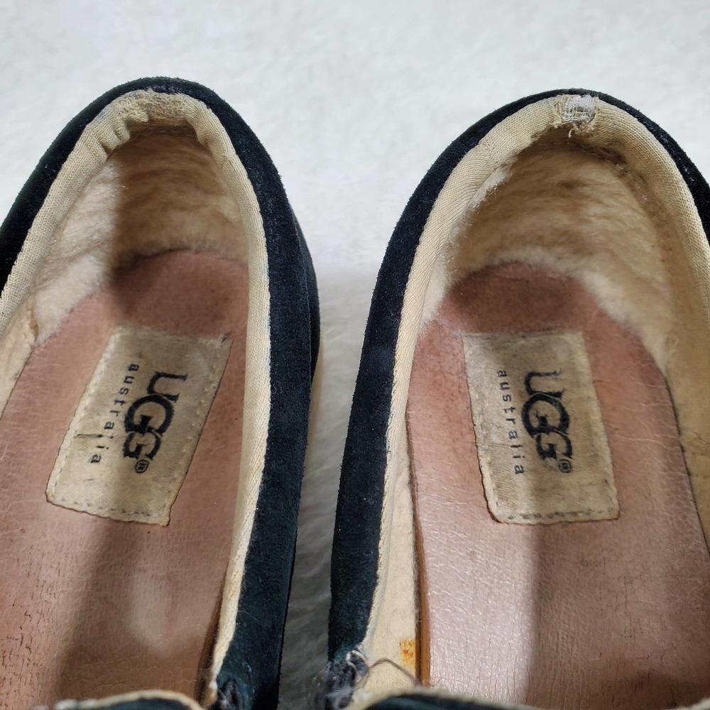 UGG Australia Fierce Slip On Leather Suede Loafer Flats Black Size 7.5 - Picture 11 of 12